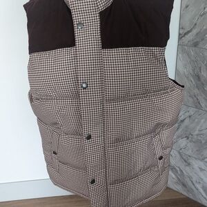 Goodfellow & Co Brown and Cream Checkered Vest